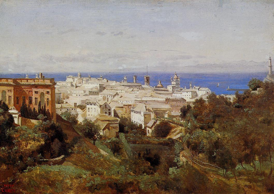 Камиль Коро. Вид на Геную с набережной Аква Сола