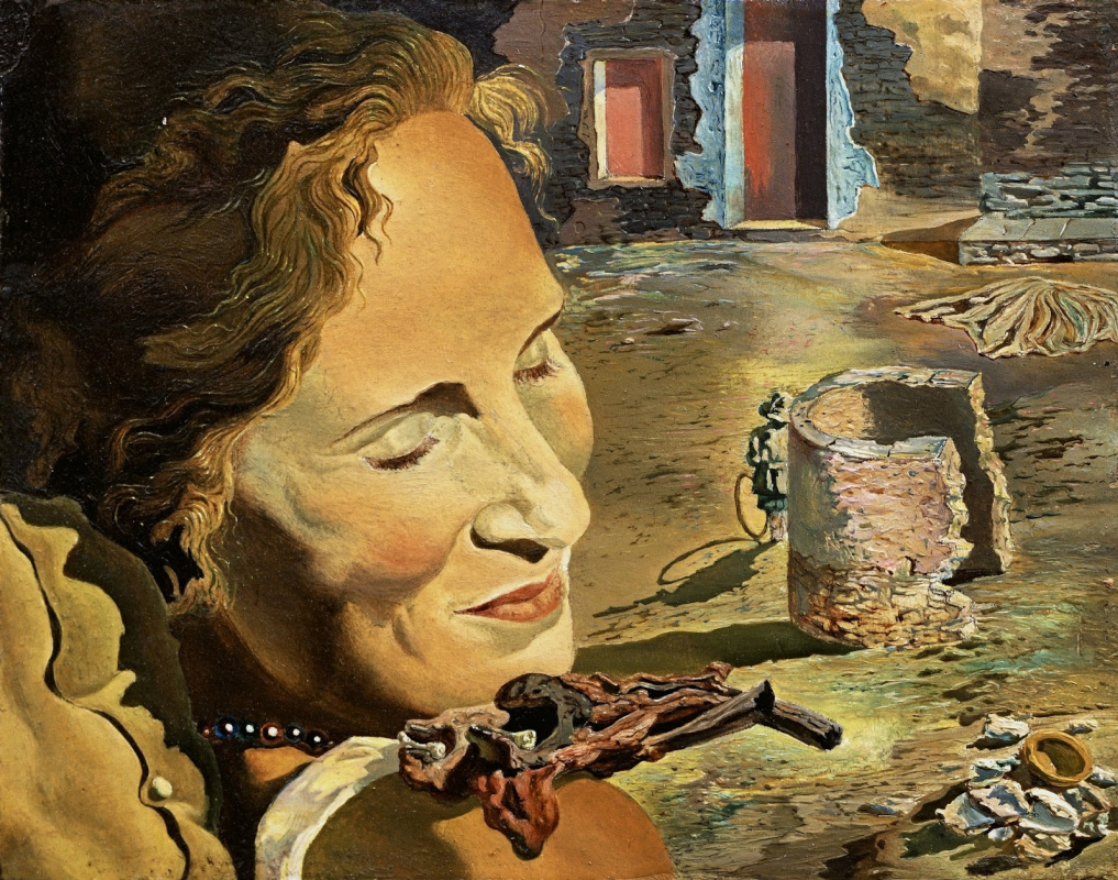 Сальвадор Дали. Портрет Гала с двумя ребрышками ягненка, балансирующими на ее плече