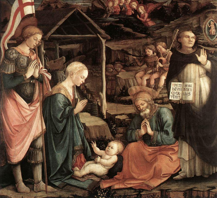 Фра Филиппо Липпи. Поклонение младенцу со святыми