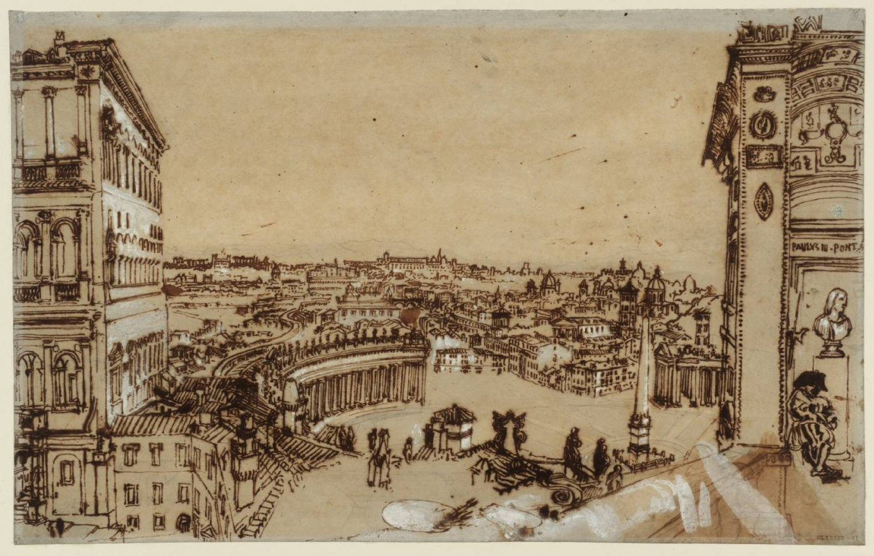 Джозеф Мэллорд Уильям Тёрнер. Вид на площадь Святого Петра в Риме из лоджии Ватикана