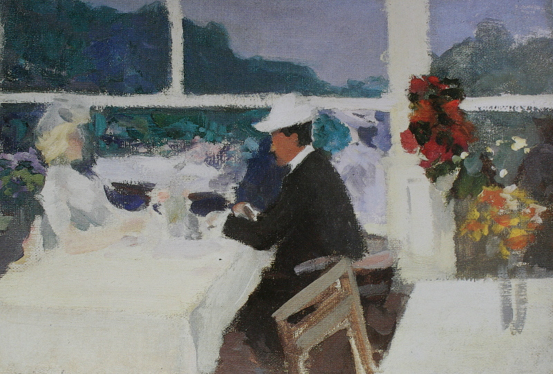 Алексей Степанович Степанов (1858-1923). В кафе. На юге Франции» 1900-1910-е
