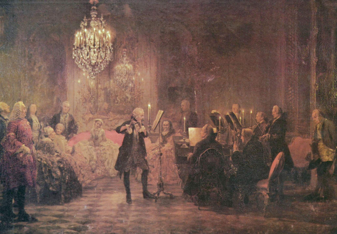 Адольф фон Менцель. Концерт Фридриха Великого в Сан-Суси
