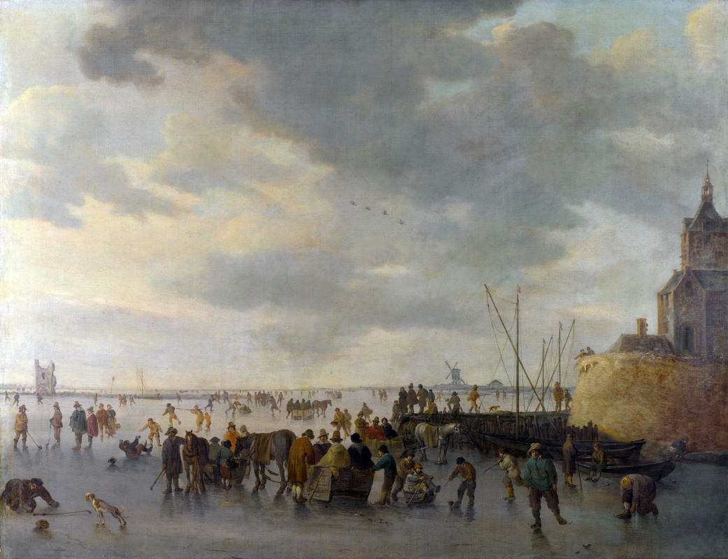 Ян ван Гойен. Сцена на льду возле Дордрехта