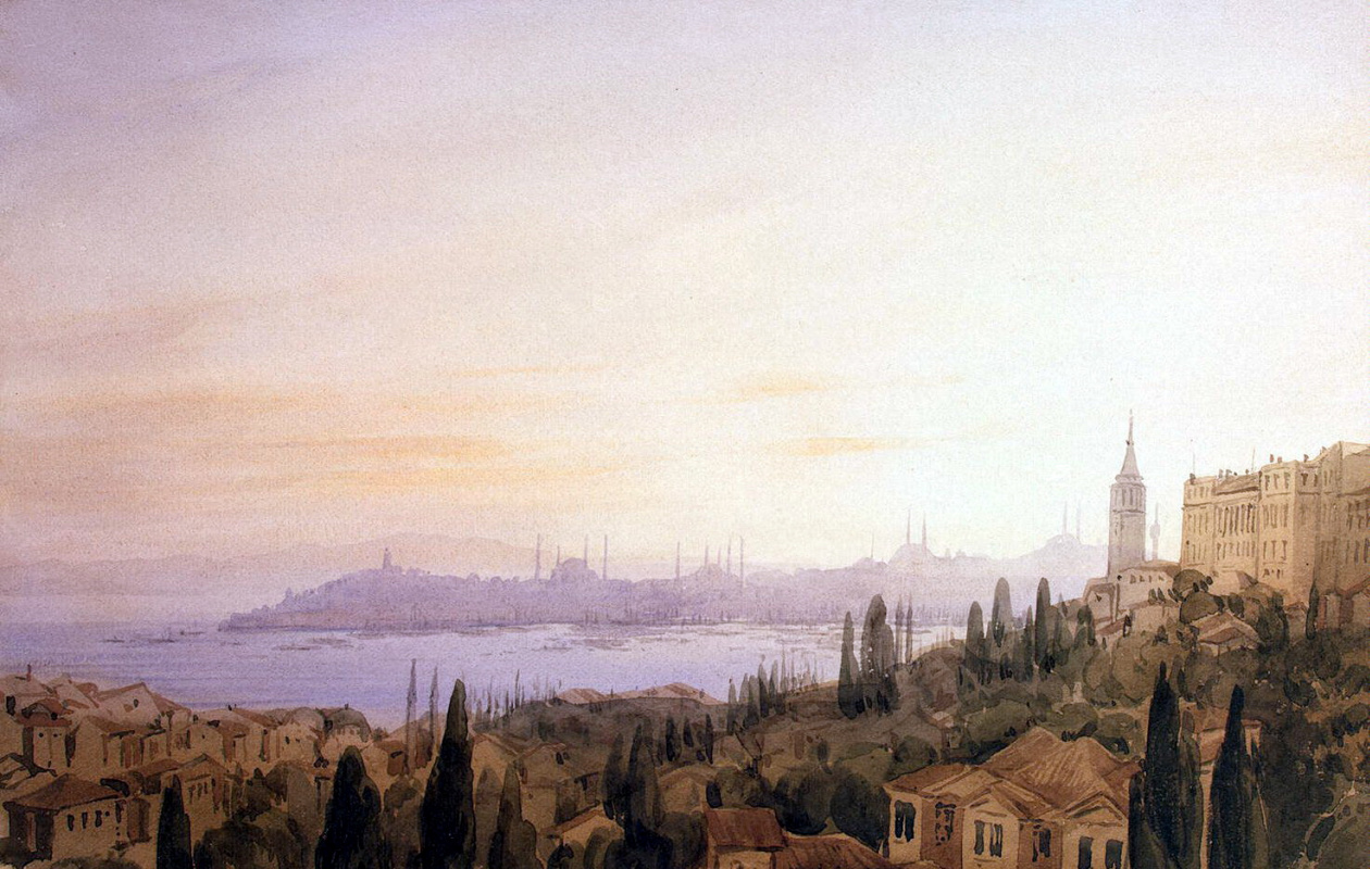 Жозеф Фрисеро. Вид Константинополя из долины Бююк-Дере на фоне Золотого Рога