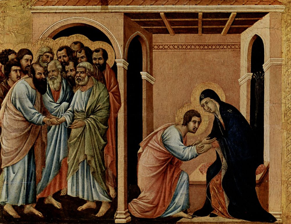 Дуччо ди Буонинсенья. Маэста, алтарь сиенского кафедрального собора, передняя сторона, Алтарь со сценами Успения Марии