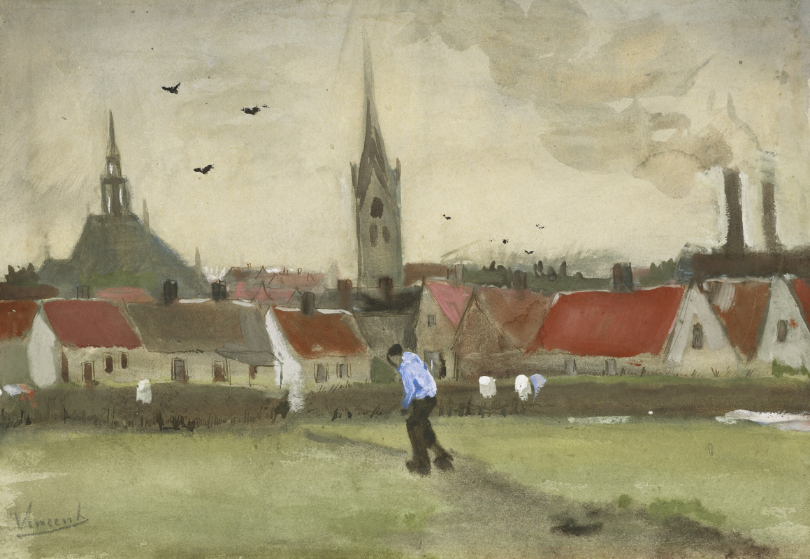 Винсент Ван Гог. Вид Гааги с Ньиве керк