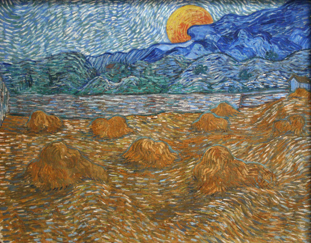 Винсент Ван Гог. Вечерний пейзаж с восходящей луной
