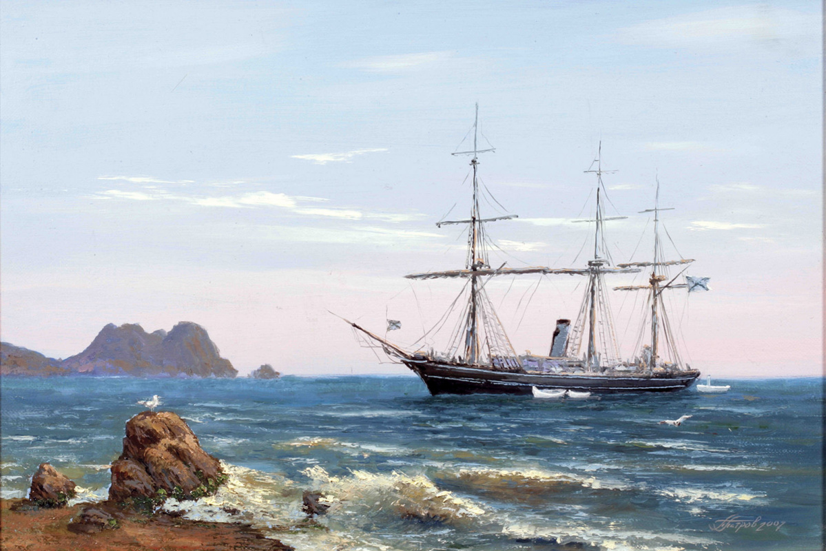 Павел Евгеньевич Петров. Учебное судно Верный 19 век таможенная судно