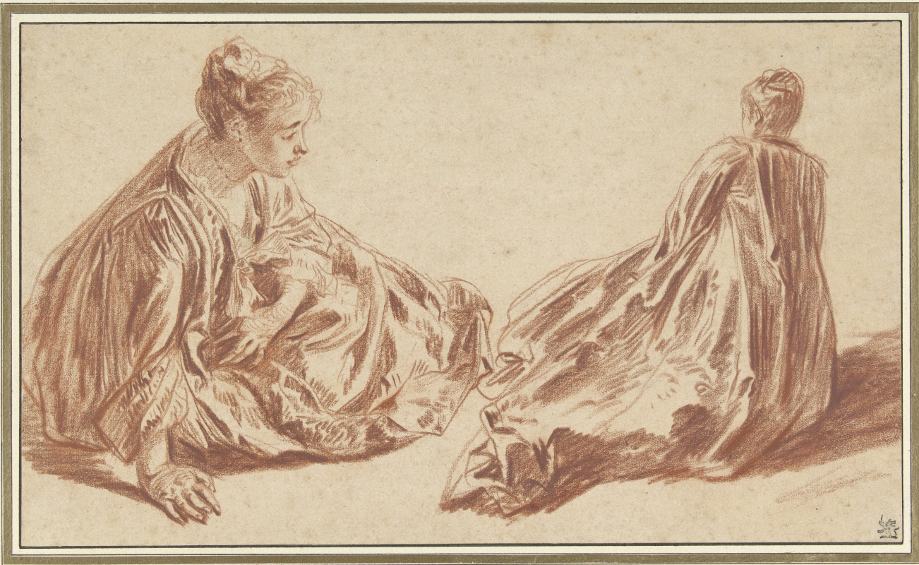 Антуан Ватто. Два эскиза сидящей женщины