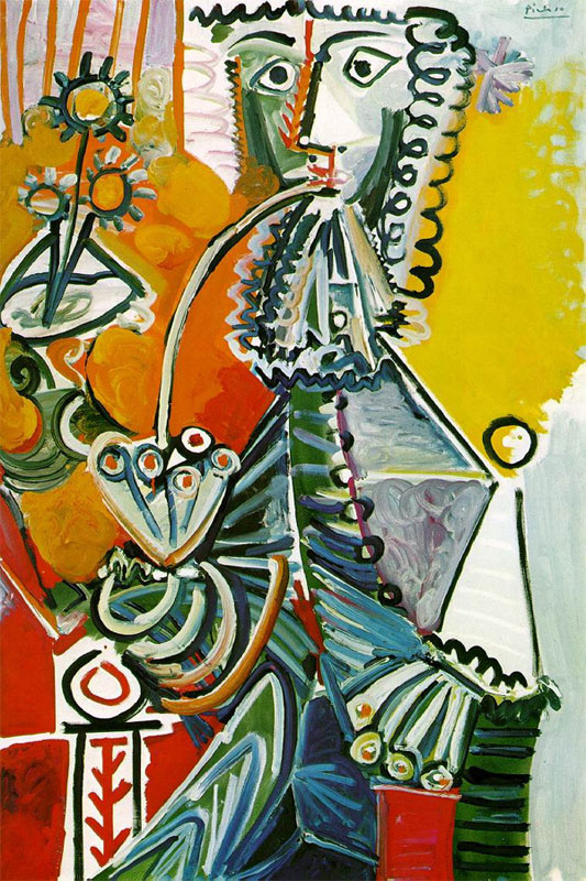 Пабло Пикассо. Мушкетер с трубкой и цветами