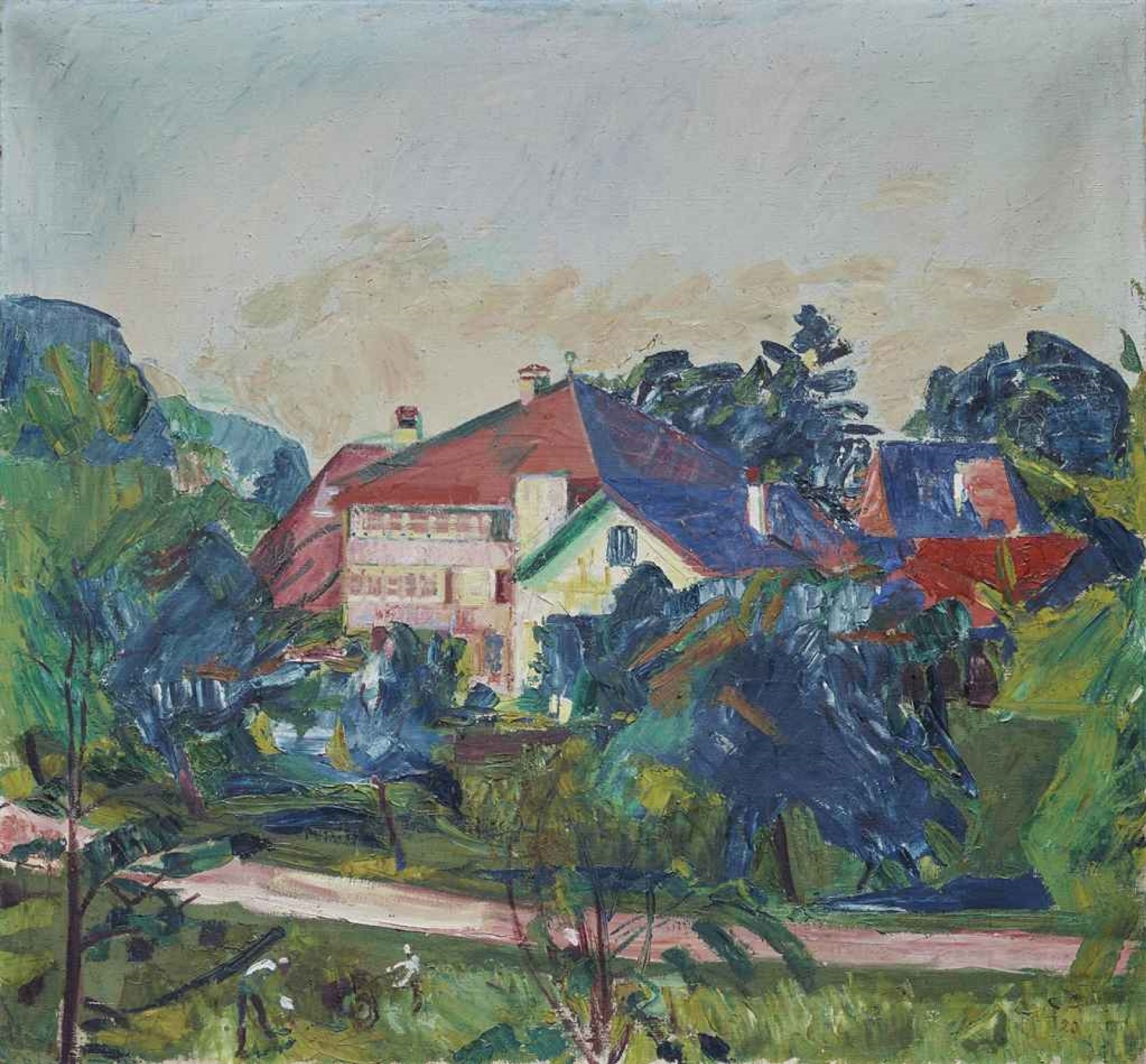 Куно Амье - Пейзаж с домами, 1920, 98×91 см: Описание произведения | Артхив