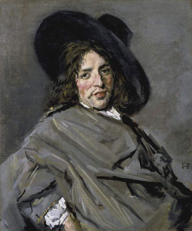 Портрет сидящего мужчины в шляпе, одетой набекрень