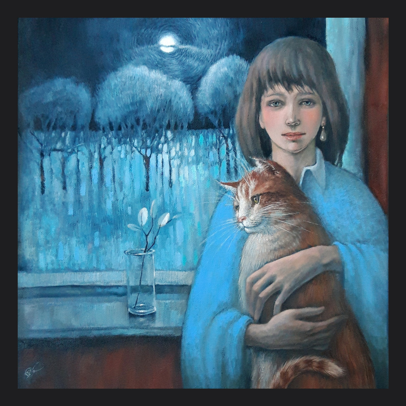 Olga Ray. Девушка с жемчужной сережкой и рыжим котиком