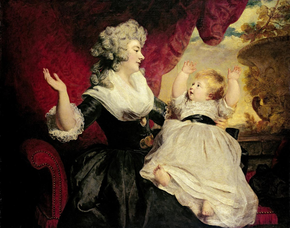 Джошуа Рейнолдс. Джорджиана, герцогиня Девонширская с дочерью леди Джорджианой Кавендиш
