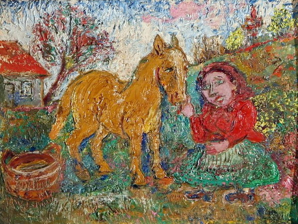 Давид Давидович Бурлюк. Женщина с конем