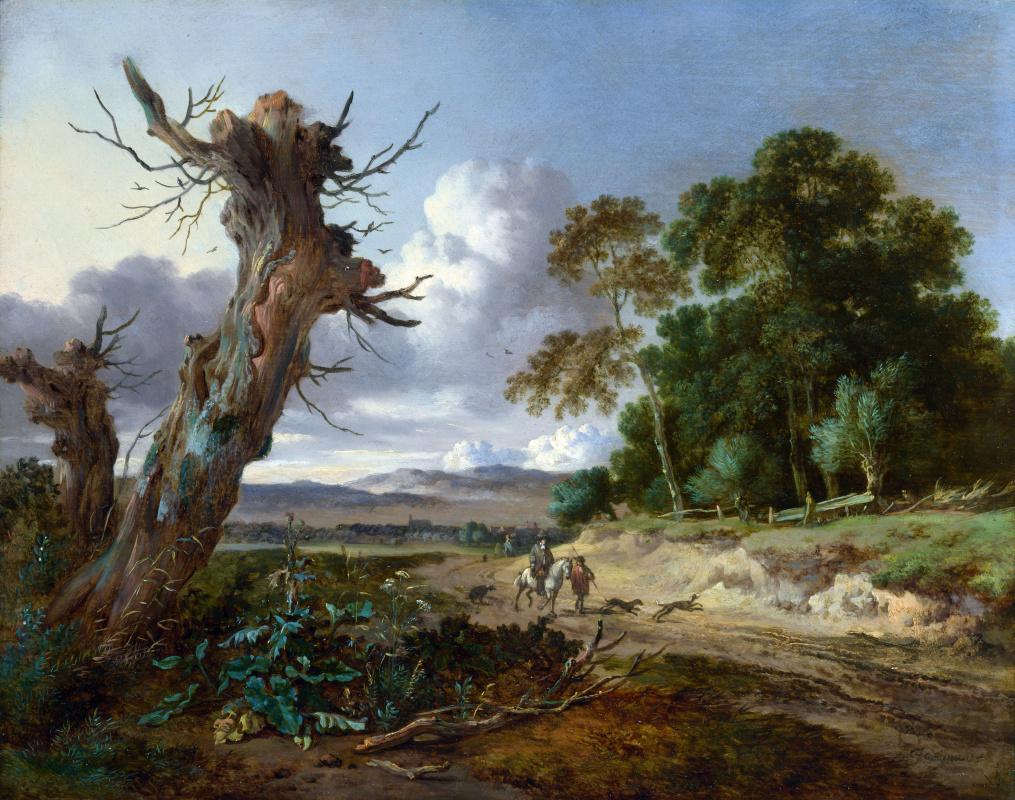 Ян Вейнантс. Пейзаж с двумя мертвыми деревьями