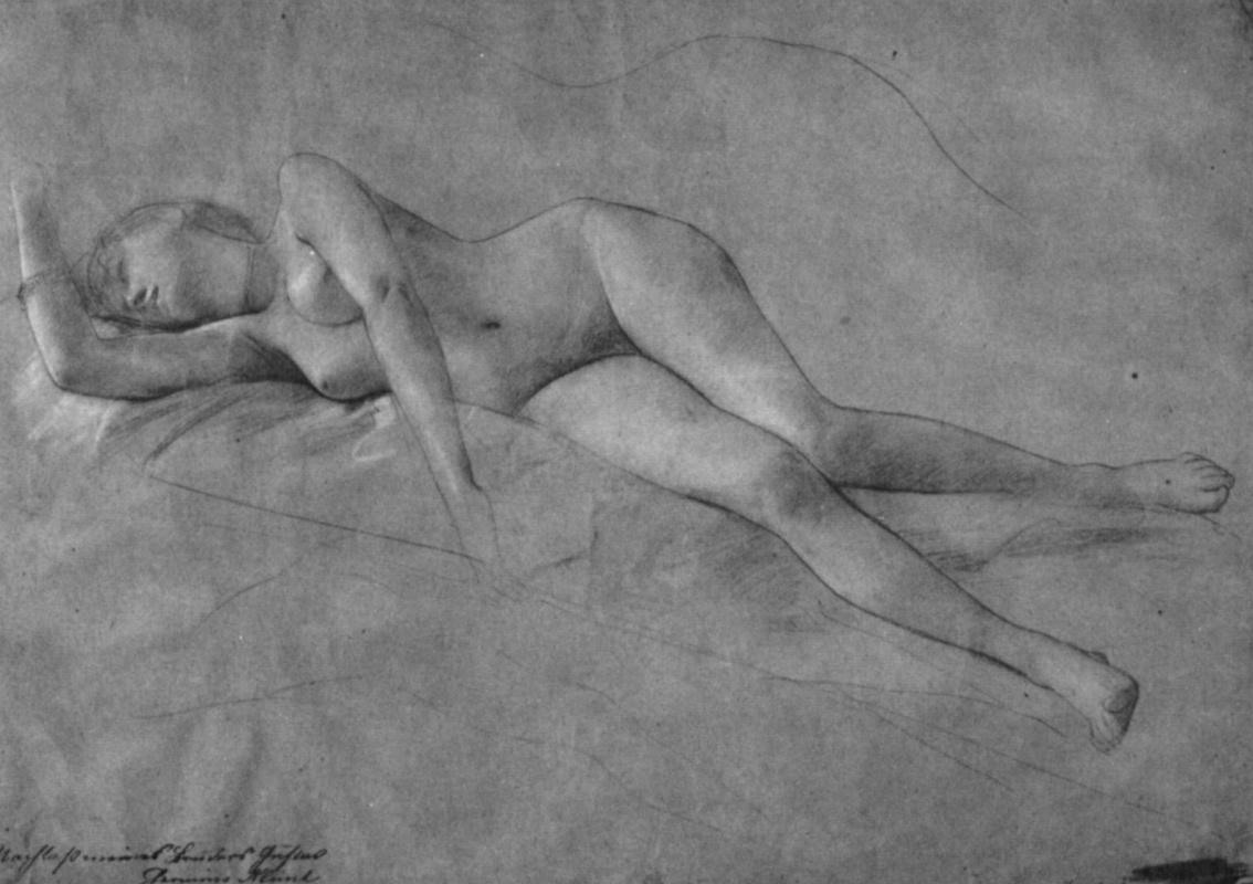 Густав Климт. Лежащая обнаженная (Эскиз для "Алтаря Диониса" в Бургтеатре)