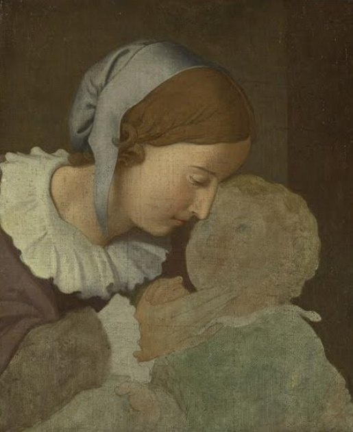 Иоганн Фридрих Овербек. Нина Овербек с сыном Альфонсом. Портрет жены и сына художника