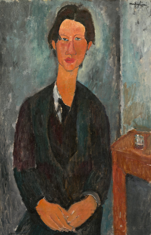 Амедео Модильяни. Портрет Хаима Сутина, сидящего у стола