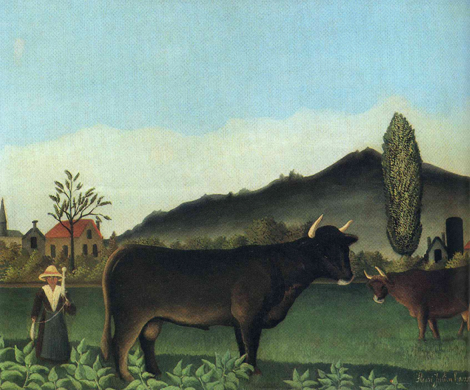 Анри Руссо. Пейзаж с коровой