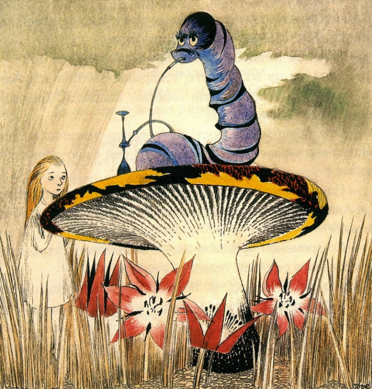 Туве Янссон. Иллюстрация к рассказу Л. Кэрролла «Алиса в стране чудес»