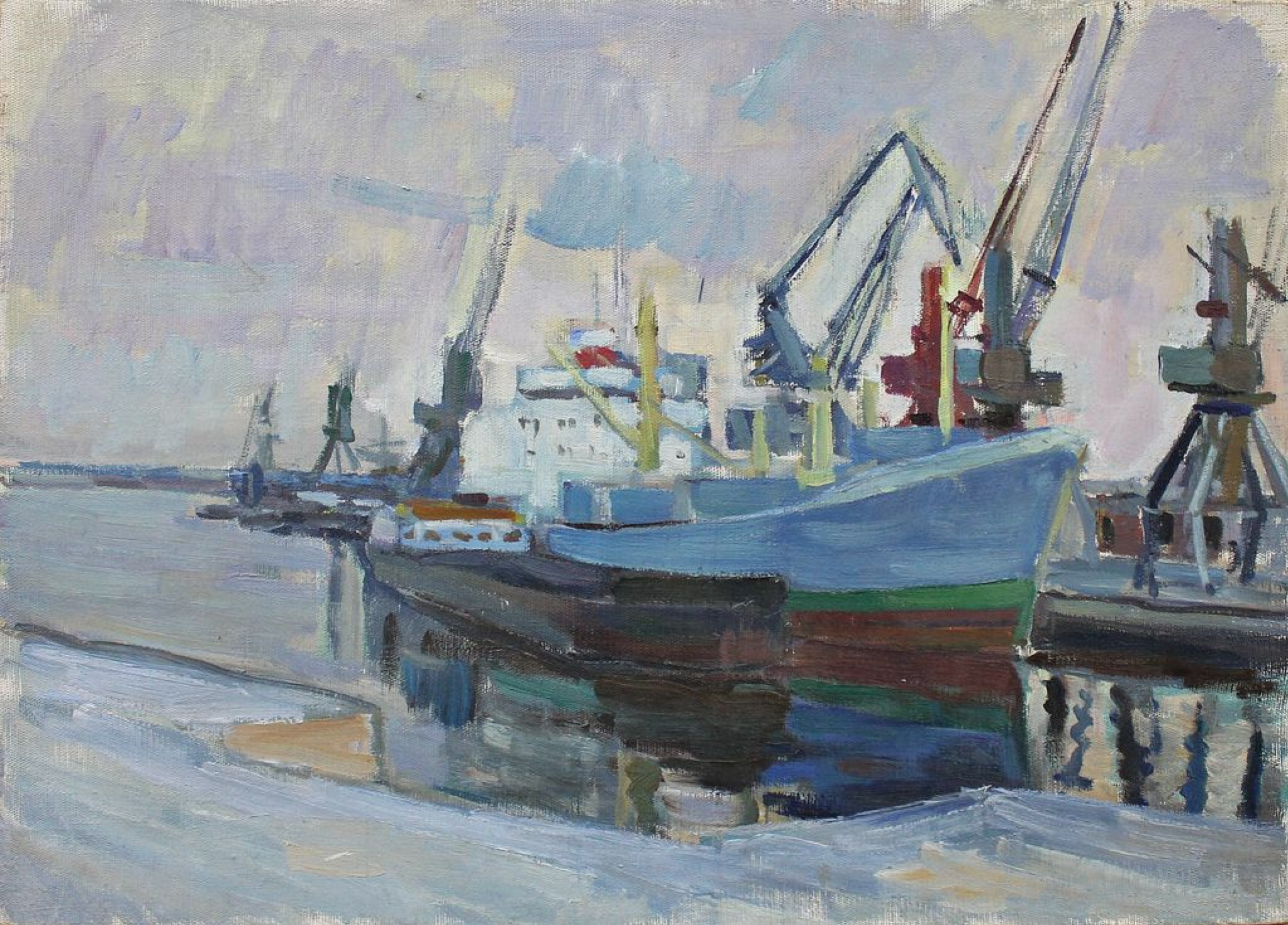 Борис Степанович Петров - Морской порт, 1965, 60×43 см: Описание  произведения | Артхив