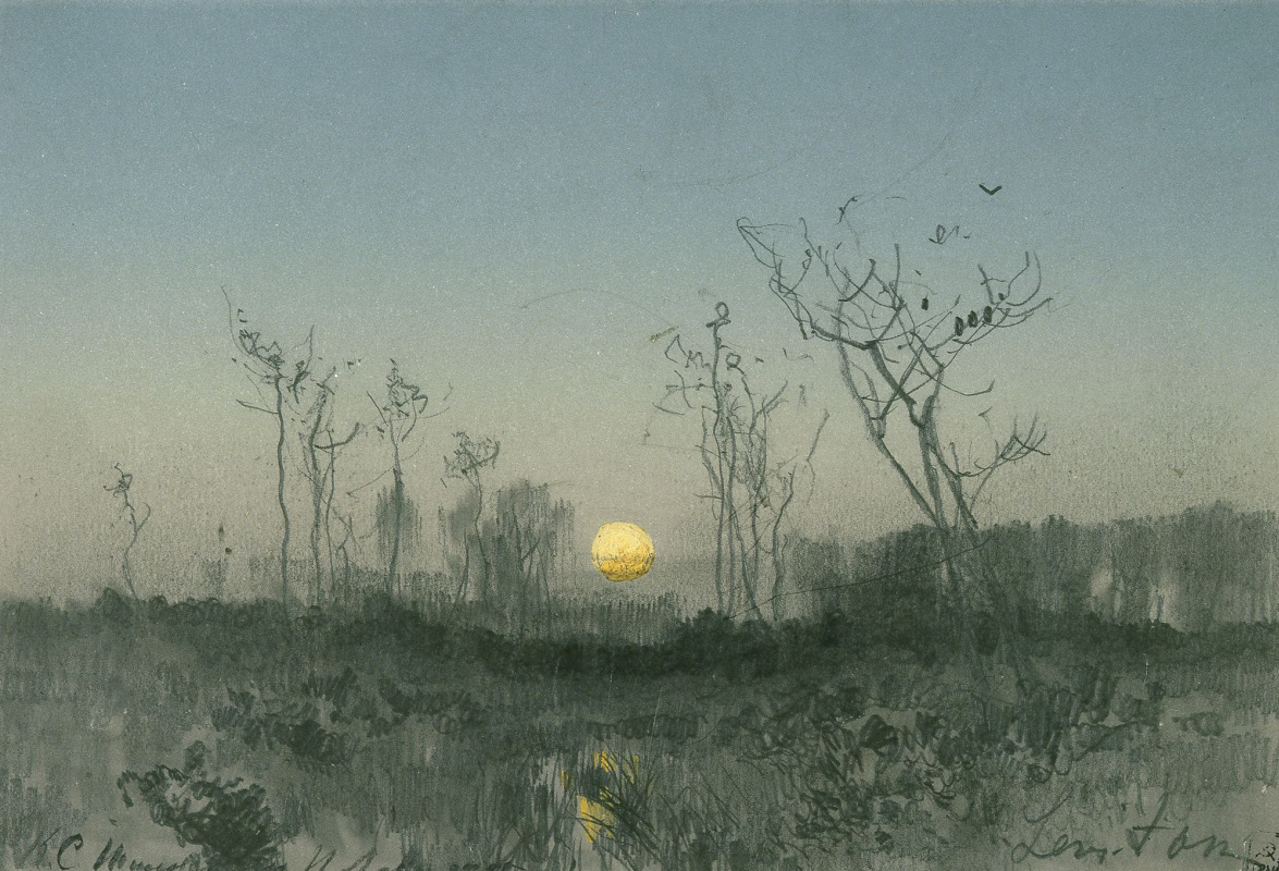 Картинки по запросу левитан пейзаж с луной