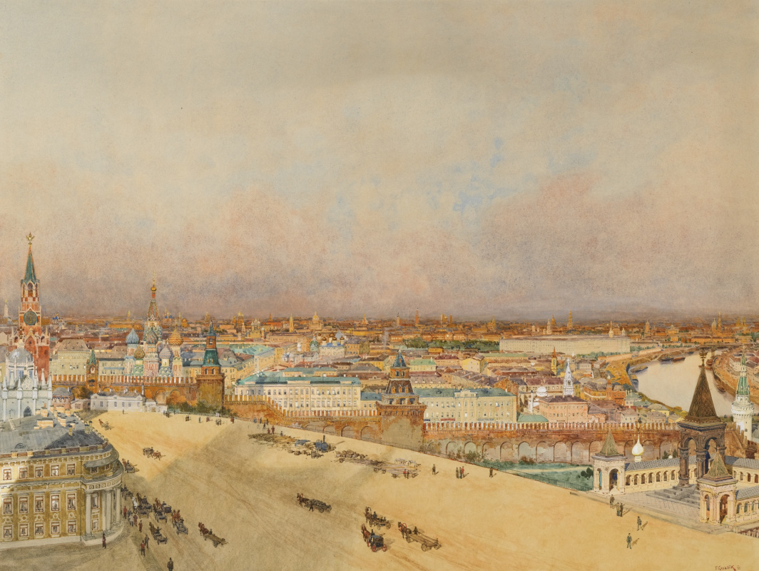 Франц Копаллик Австрия 1860 - 1931. Вид Москвы.