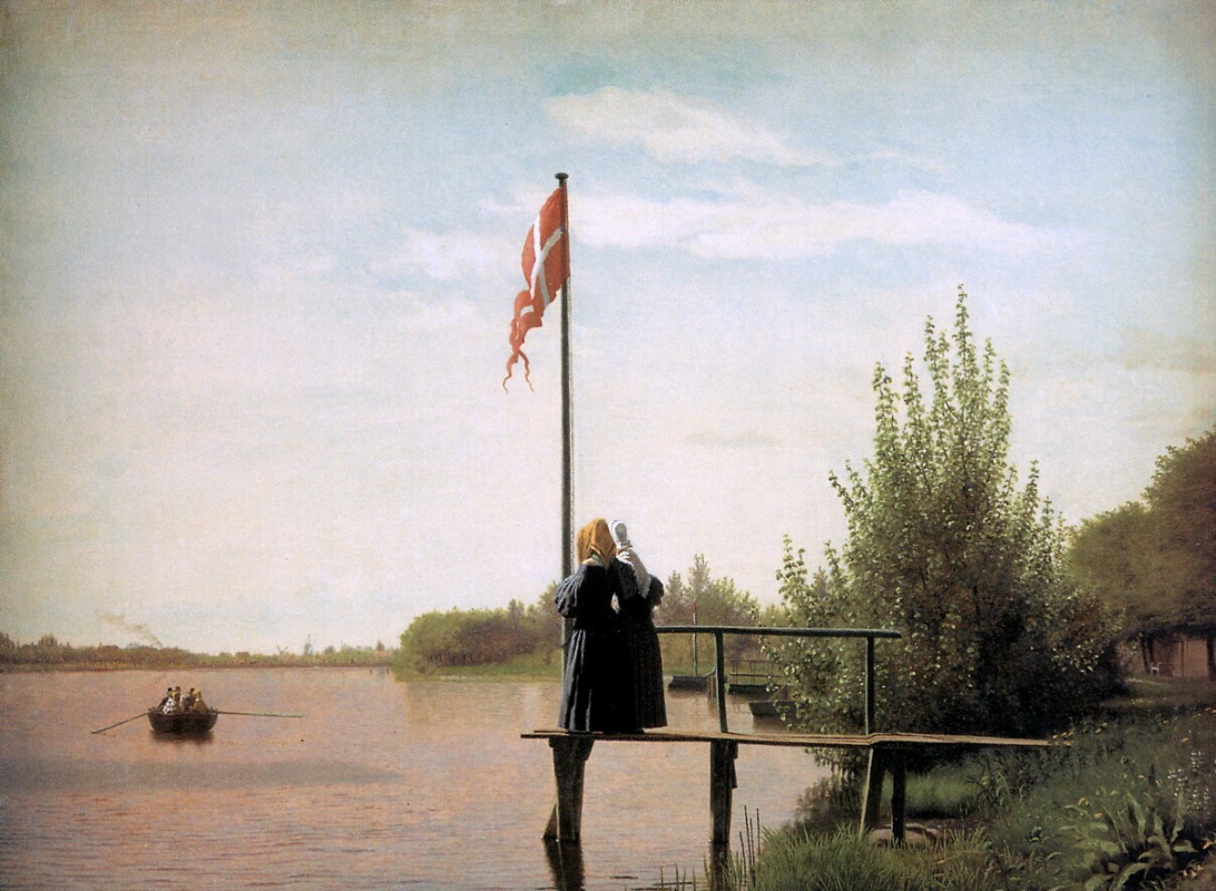 Кристен Кобк. Вид Норребро на озере Сортидам