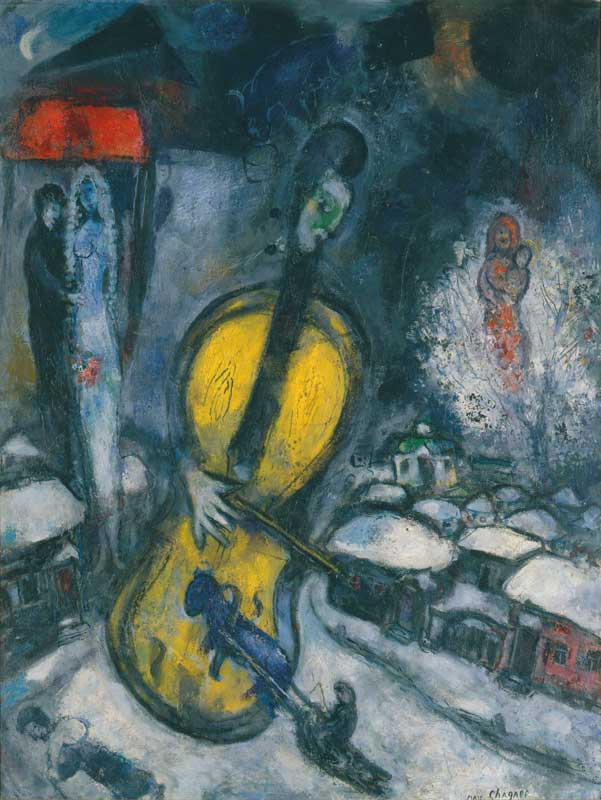 Marc Chagall. The cello and the village