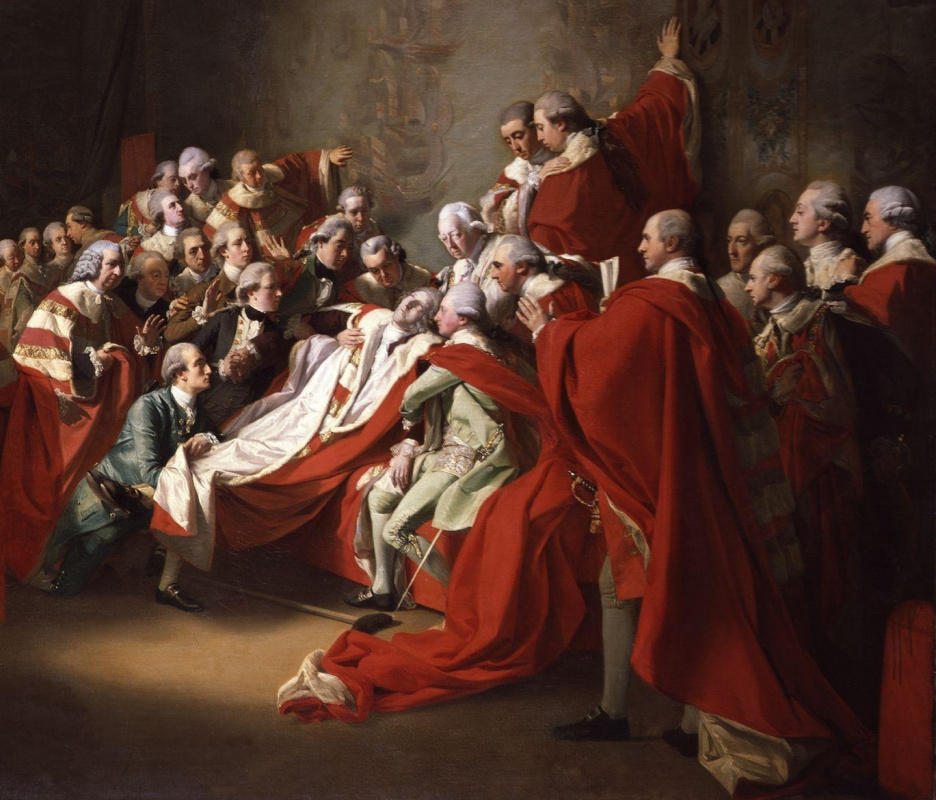 Джон Синглтон Копли. Смерть графа Чатама в Палате лордов, 7 июля 1778 года. Фрагмент