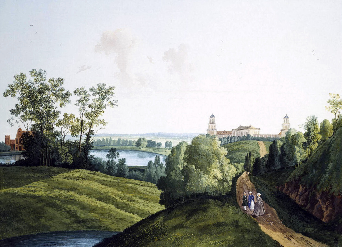 Семен Федорович Щедрин. Пейзаж в Царскосельском парке с видом на ферму