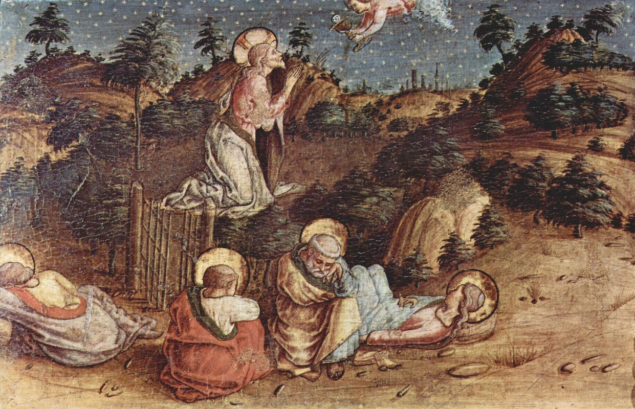 Карло Кривелли. Христос в Гефсиманском саду. Алтарь из церкви Сан Сильвестро в Масса Фермана, левая внешняя пределла