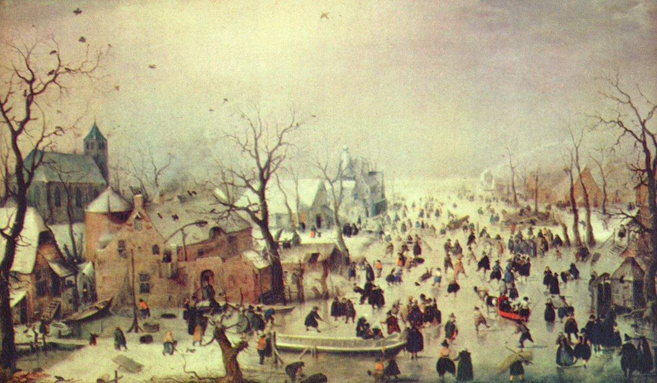 Хендрик Аверкамп. Зимний пейзаж с катающимися на коньках