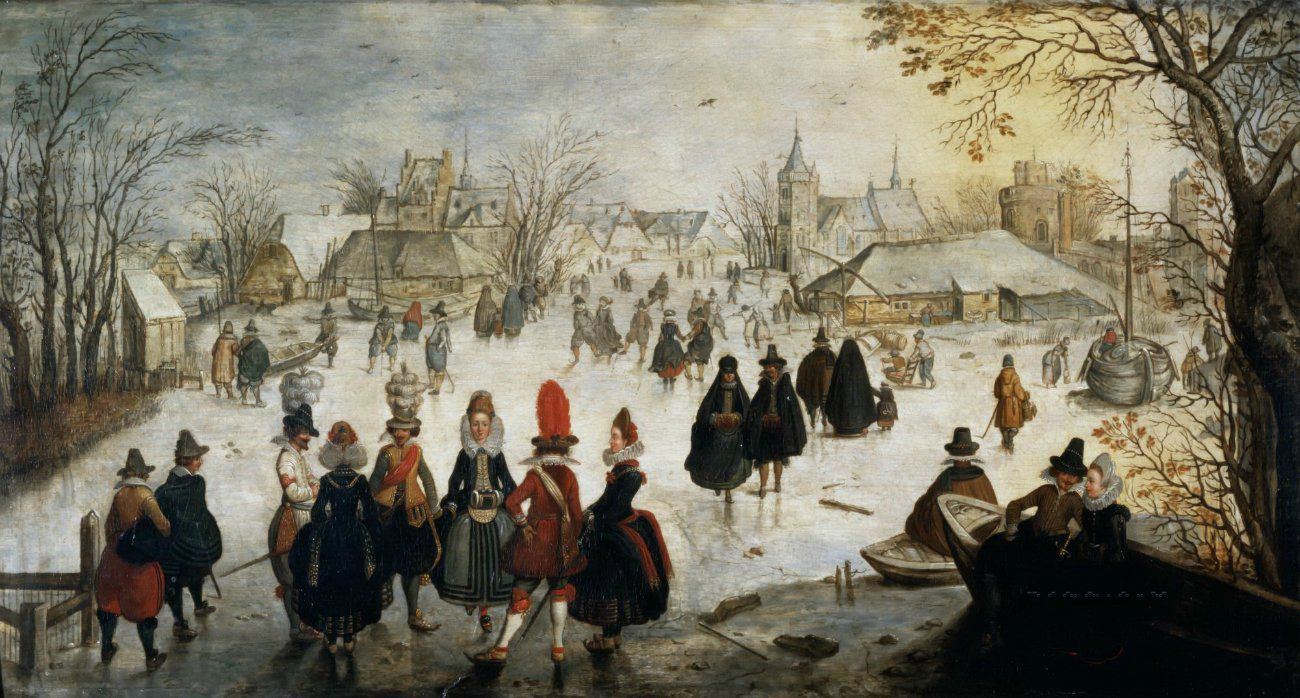 Адам ван Брин. Зимний пейзаж с конькобежцами