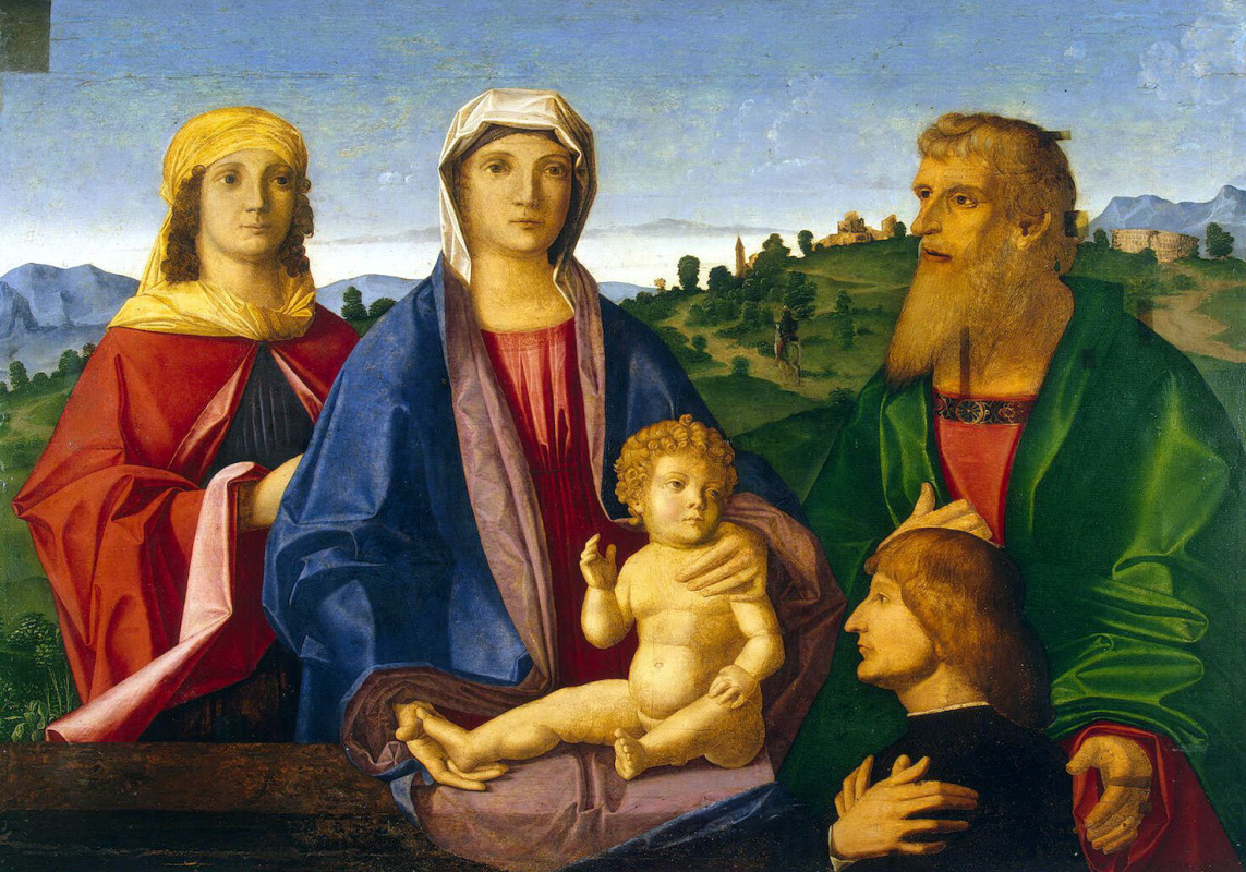 Винченцо Катена. Мадонна с младенцем, святыми и жертвователем