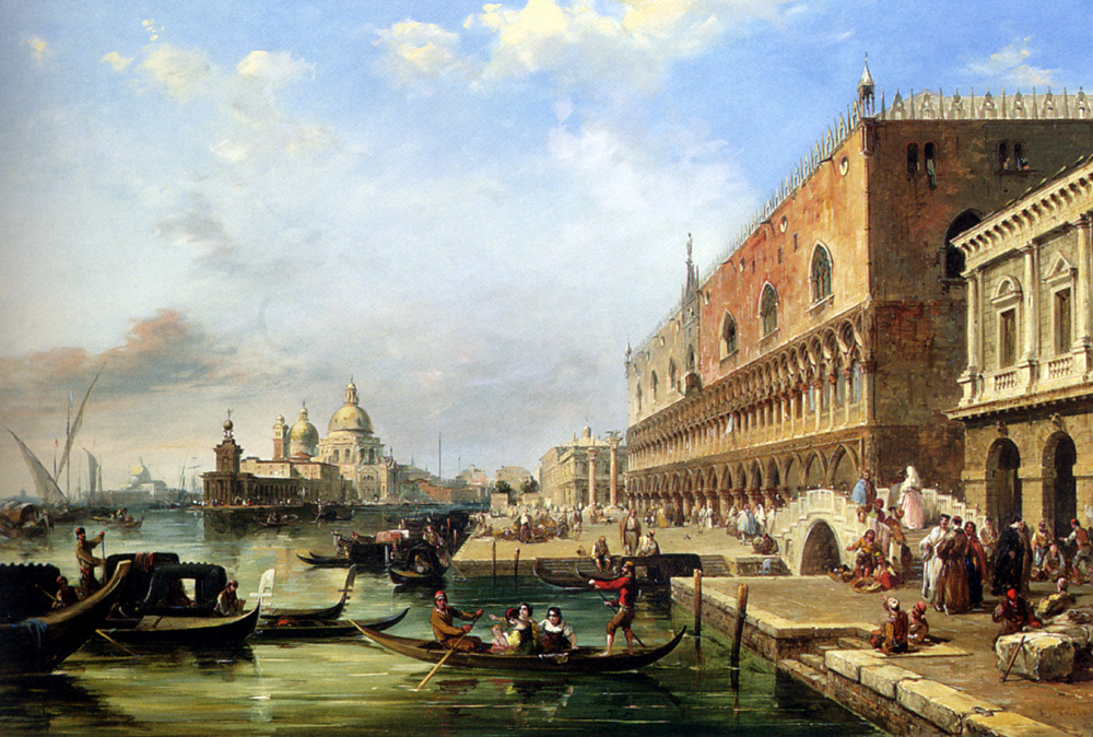 Эдвард Причетт. Санта-Мария делла Салюте от Дворца Дожей в Венеции
