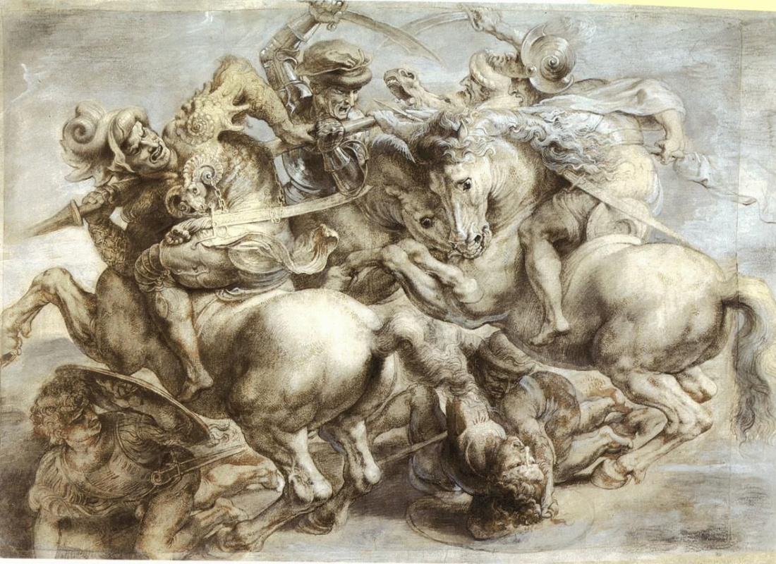 Питер Пауль Рубенс. Копия утраченной фрески Леонардо да Винчи "Битва при Ангиари"