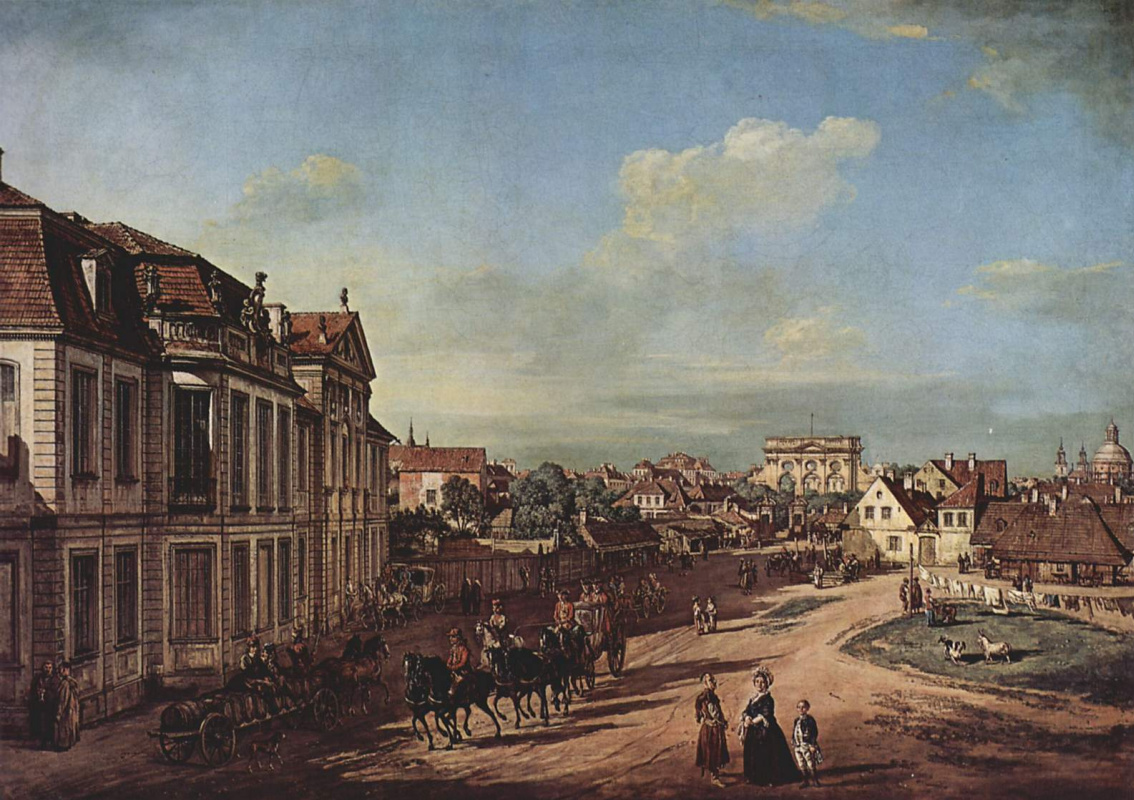Джованни Антонио Каналь (Каналетто). Варшава: дворец Любоморски и подъездная площадь