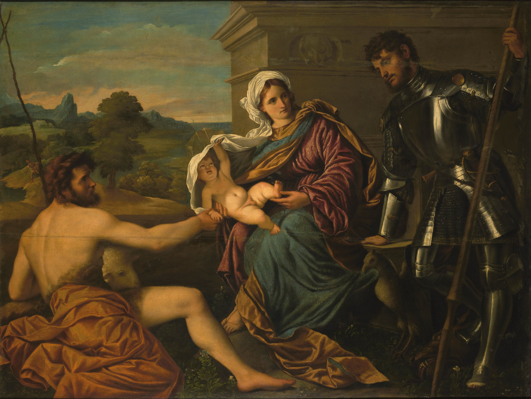 Парис Бордоне. Мадонна с младенцем, Иоанном Крестителем и святым Георгием (Святая беседа)