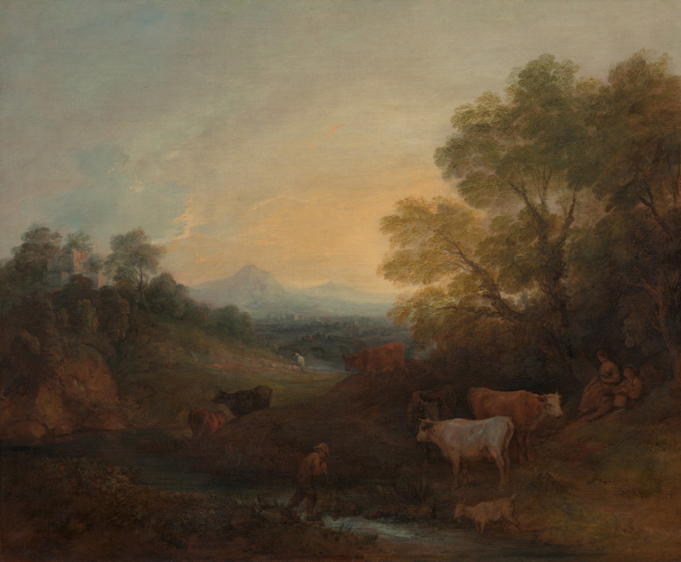 Томас Гейнсборо. Пейзаж с ручьем и стадом