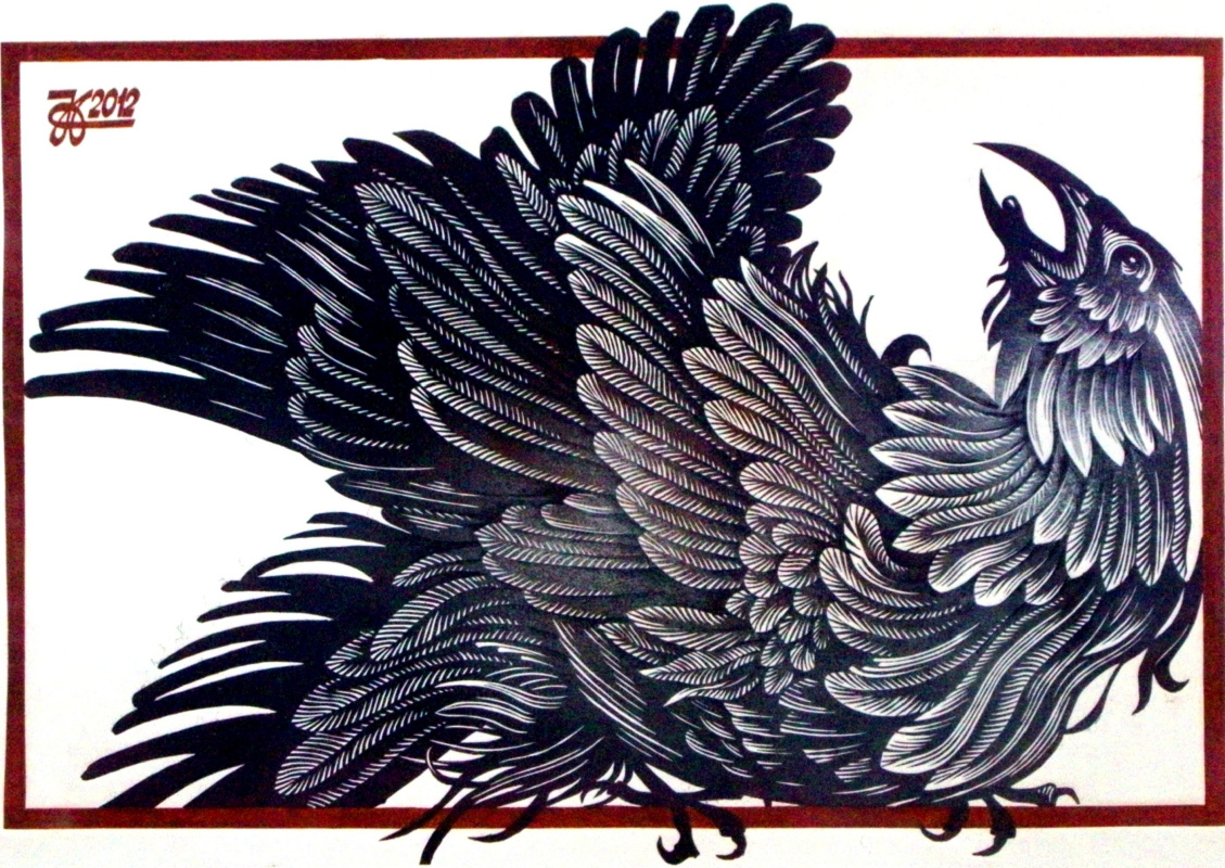 «Птица недовольная», линогравюра,  45Х64 , 2012год