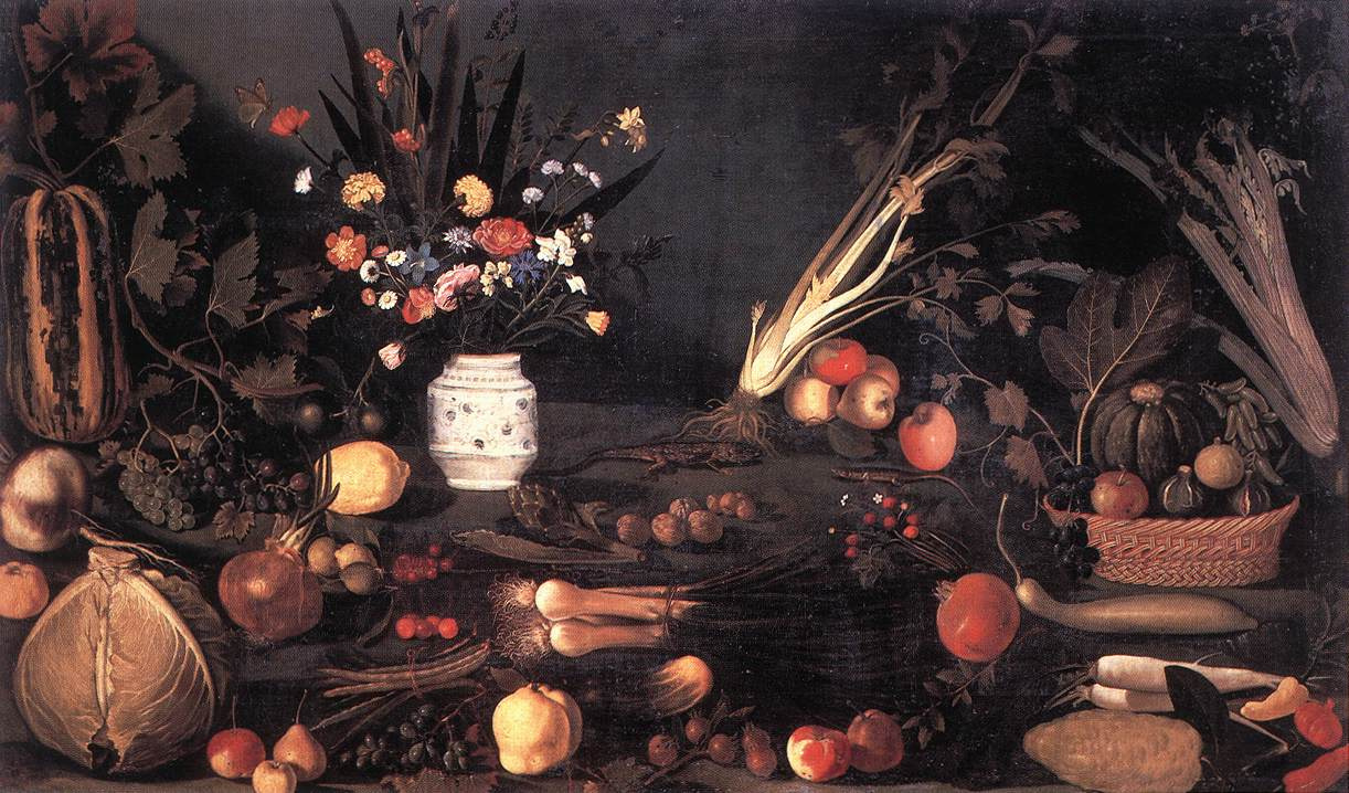 Микеланджело Меризи де Караваджо. Натюрморт с цветами и фруктами