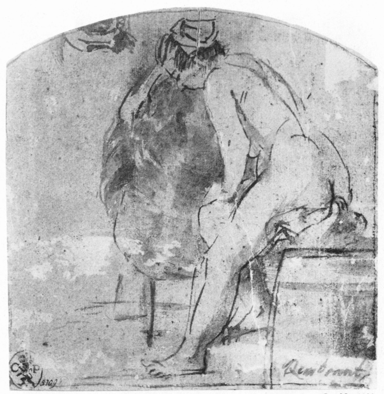 Рембрандт Харменс ван Рейн. Обнажённая натурщица в профиль