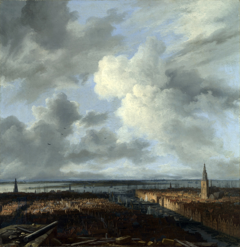 Якоб Исаакс ван Рейсдал. Панорамный вид Амстердама с лесов новой башни ратуши
