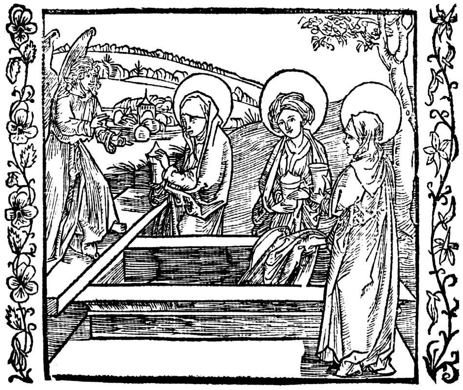 Альбрехт Дюрер. Иллюстрация к книге "Рыцарь де ля Тур". Три жены у гроба