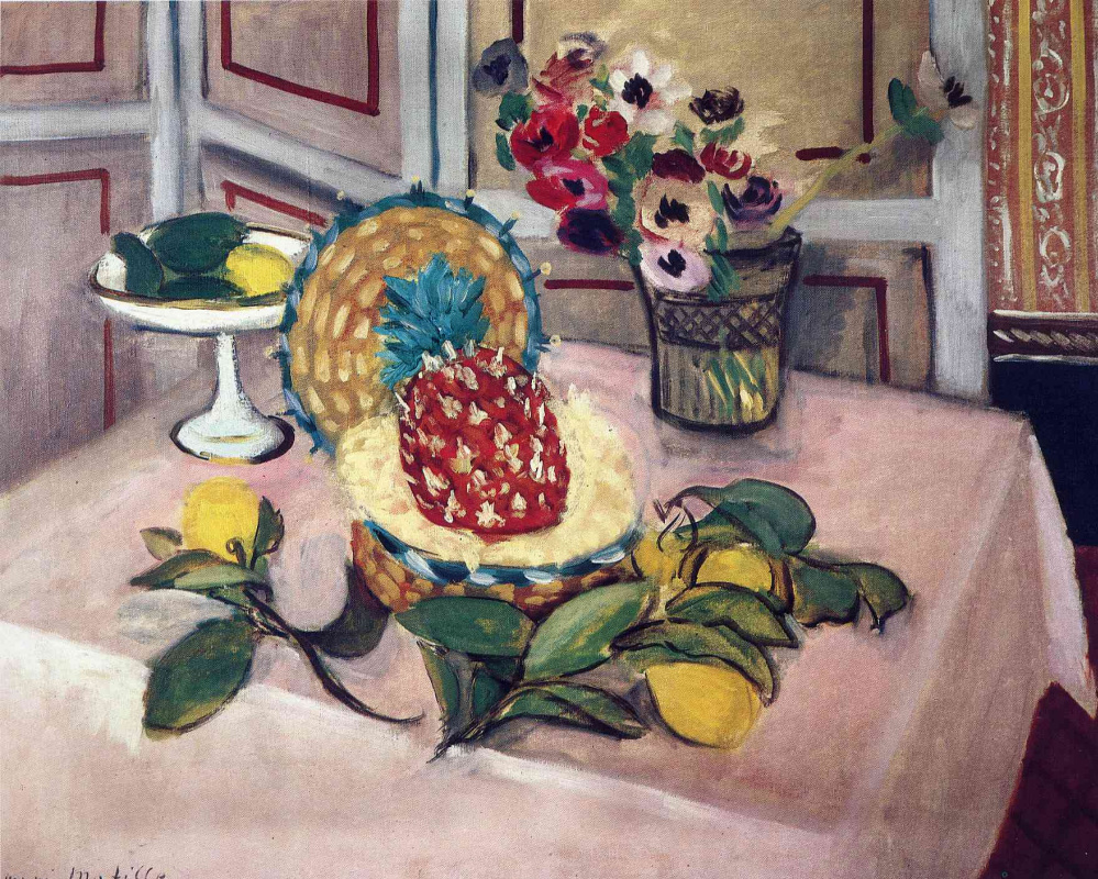 Анри Матисс. Натюрморт с цветами и ананасом