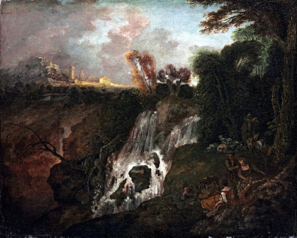 Антуан Ватто. Пейзаж с водопадом