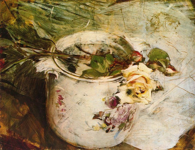 Джованни Больдини. Натюрморт с желтой розой и саксонской вазой