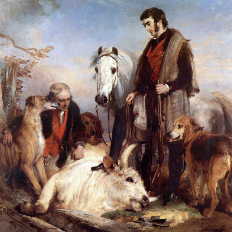 Эдвин Генри Ландсир. Сцена в Чиллингем-парке: портрет лорда Оссулстона, или смерть дикого быка